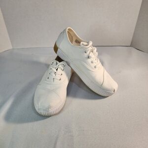 TOMS Women's White Cordones Indio Canvas Sneakers Size 7.5
